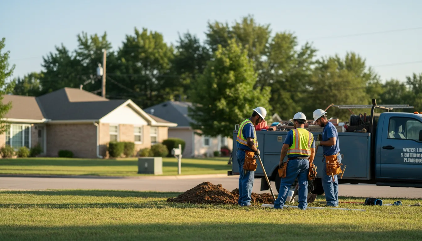 Residential water line and bathroom plumbing service in Ossian, IA